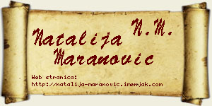 Natalija Maranović vizit kartica